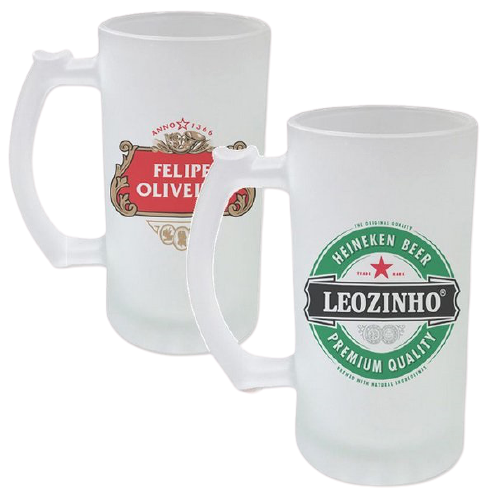 Caneca de Vidro para Chopp personalizada.