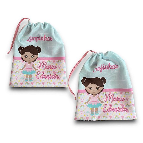 Saquinho - Sacolinha Roupa Suja e Roupa Limpa - Kit com 02 unidades - Não é impermeável