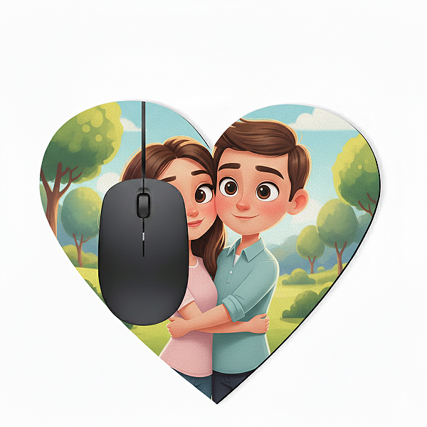 Mouse Pad de EVA Coração 23x20cm.