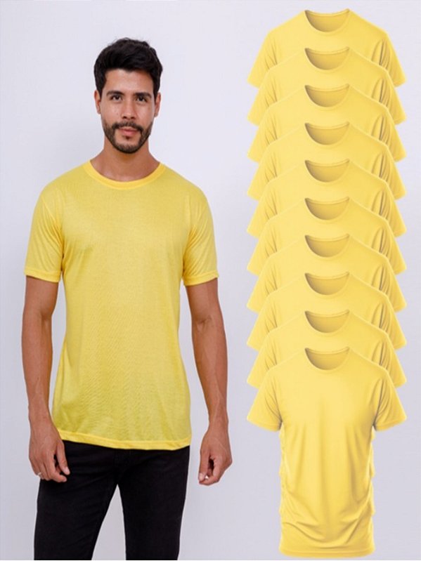 Kit Com 10 Camisetas Básica Lisas Masculina 100% Poliéster
