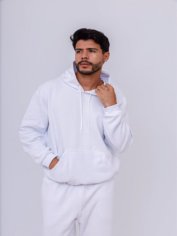 Blusa Moletom Com Capuz e Bolso Canguru