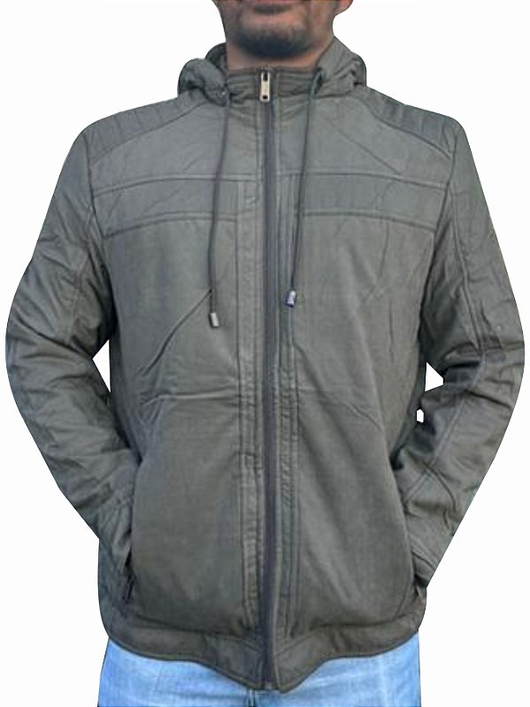 Jaqueta Sarja Pelúciada Com Bolso Masculina