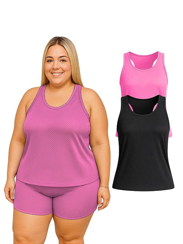 Kit 2 Regata Nadador Dryfit Fitness Academia Plus Size