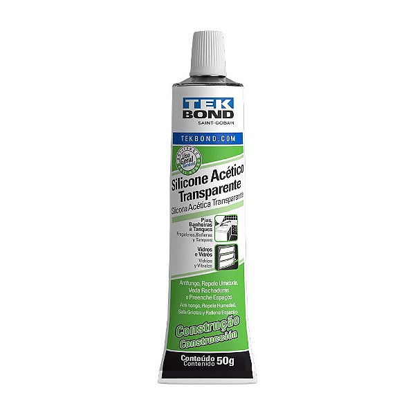 Silicone Transparente 50g Vedação Vidro Pia Box Tekbond