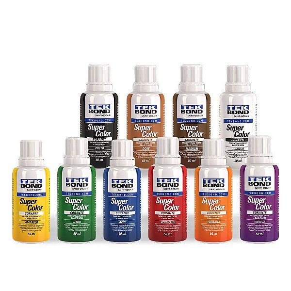 Corante Bisnaga Líquido Super Color Cores 50ml Tekbond