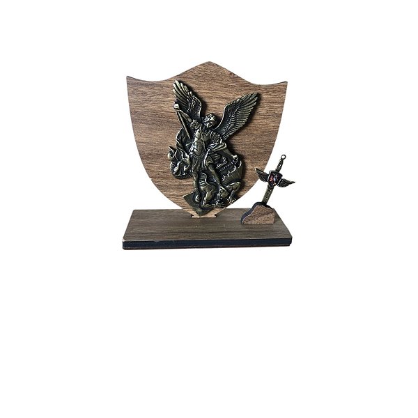 METAL ESCUDO MDF C/ SÃO MIGUEL C/ ESPADA 15CM - UNI