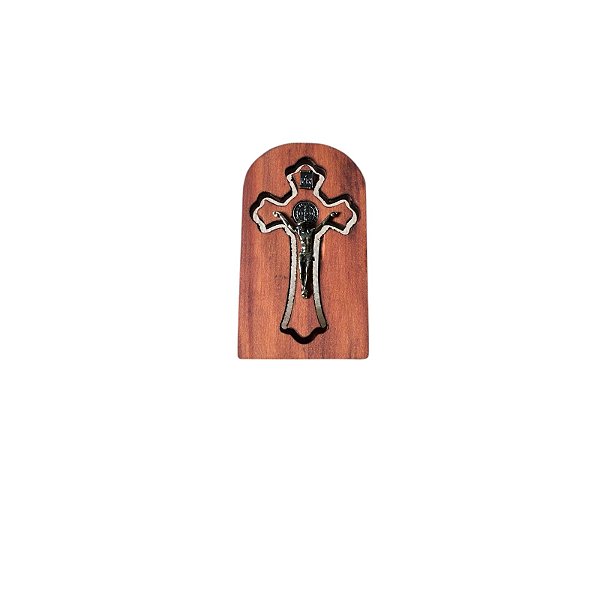 CRUCIFIXO MADEIRA MESA VAZADO PEQ 11CM