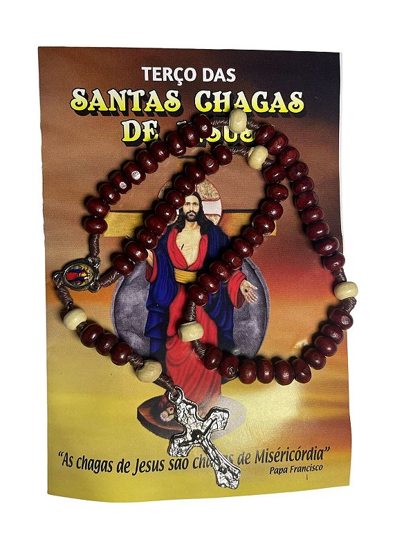 TERÇO CARTELA SANTAS CHAGAS DE JESUS - PC 06 UNI