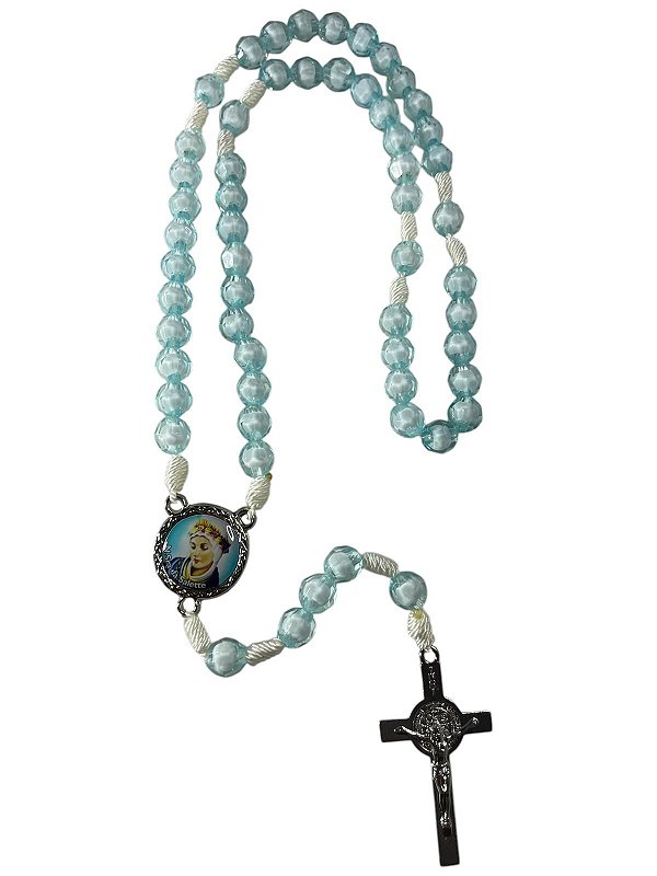 TERÇO ACRILICO MÃES QUE ORAM PELOS FILHOS MED 08MM - PC 12 UNI