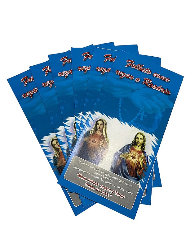 LIVRO - FOLHETO COMO REZAR O ROSARIO - COLORIDO - PACOTE COM 50UN