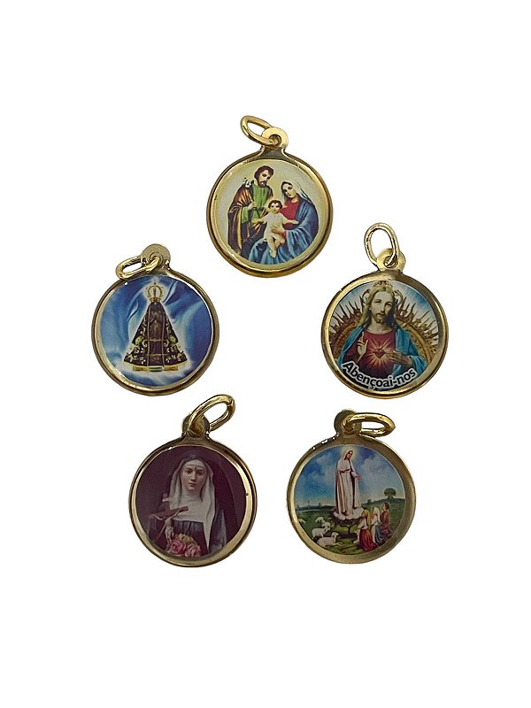 MEDALHA REDONDA RESINADA - VARIOS SANTOS