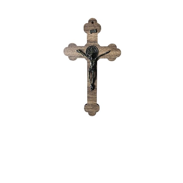 CRUCIFIXO MDF SÃO BENTO 19CM