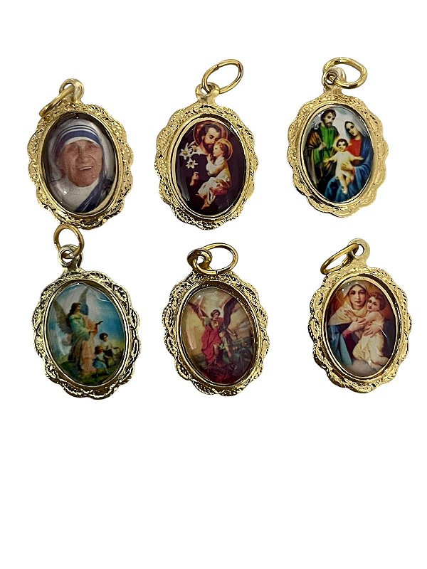 MEDALHA - PACOTE COM 12UN - VARIOS SANTOS