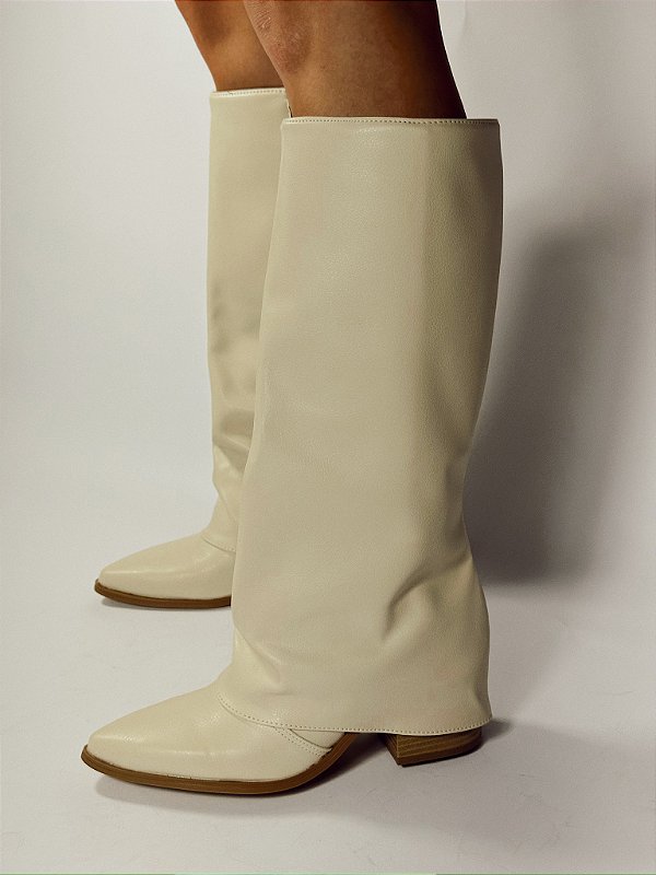 Bota Cano Alto Dobrada Aretha