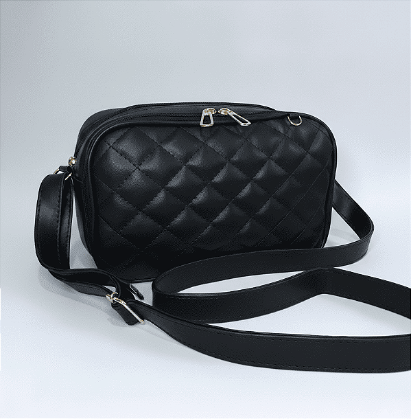 Bolsa Crossbody Feminina Preta Urban Flow com Alça Ajustável