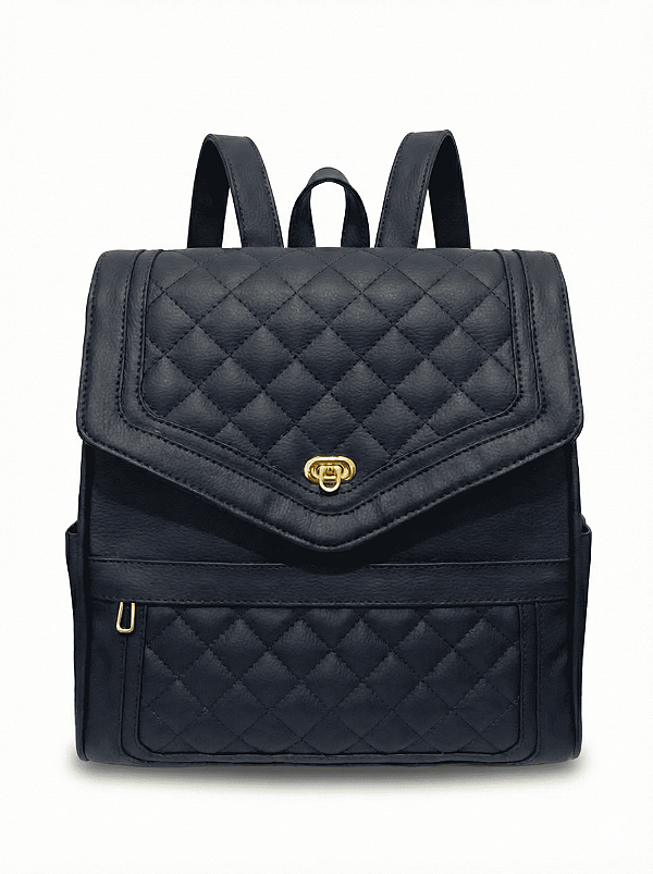 Mochila Executiva Feminina Matelassê Azul Marinho - Urban Flow | THEA Handbags