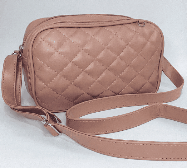 Bolsa Crossbody Feminina Rose Nude Urban Flow com Alça Ajustável