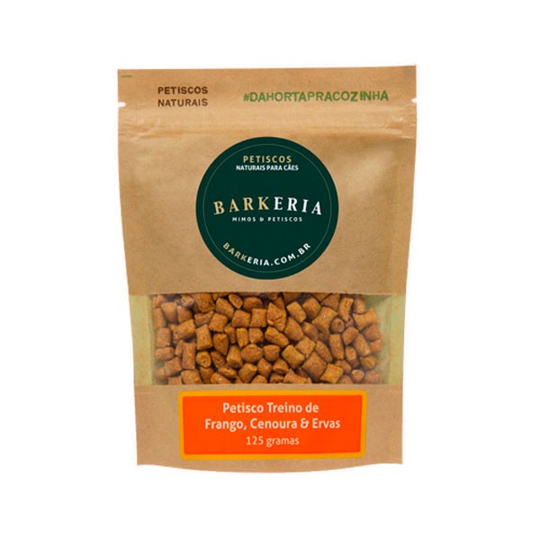 Petisco de Treino - Frango, Cenoura e Ervas 125g - Barkeria