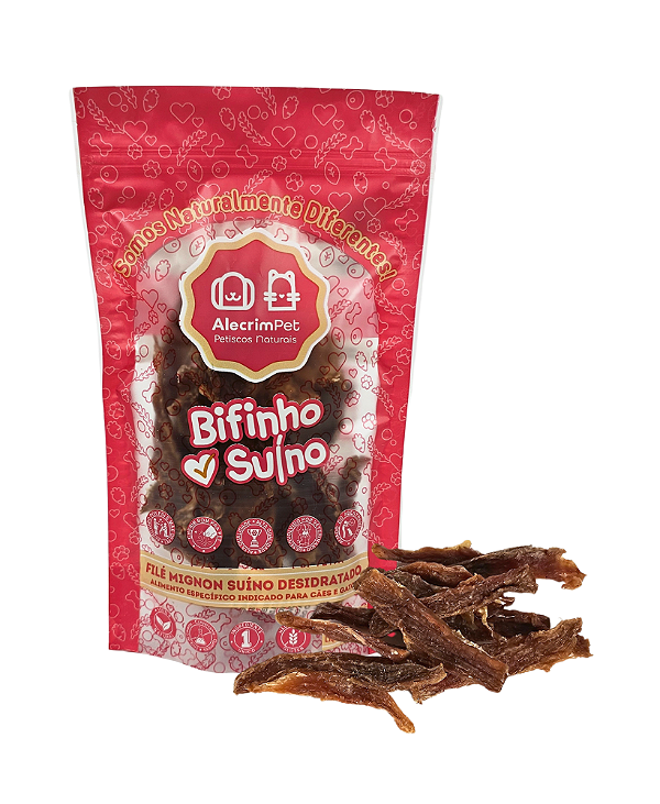 Bifinho Suíno (Filé Mignon Suíno Desidratado) - Alecrim Pet