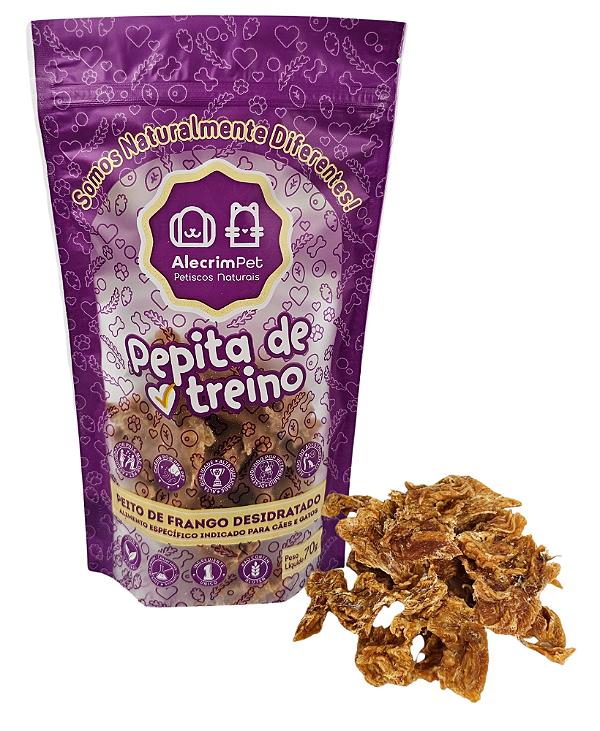 Petisco natural Frango desidratado (pepita de frango)- Alecrimpet