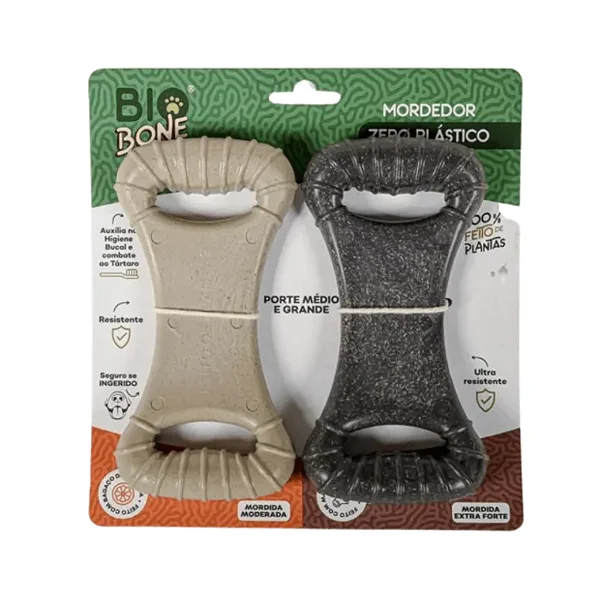 Kit Mordedor Biobone Natural G De Fibra de Madeira E Bagaço De Laranja