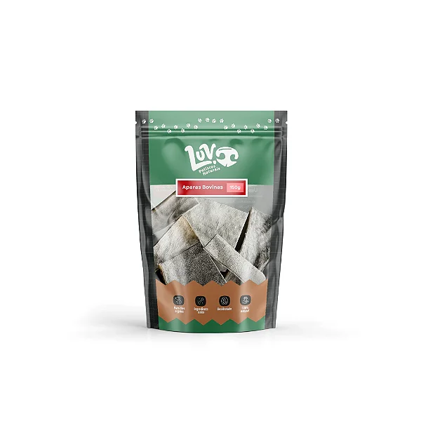 Mordedor desidratado - Aparas de Pele Bovina Desidratada 150g- LUV