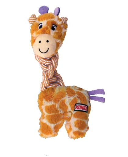 Pelucia com corda Kong Twists Knots com apito para cães Girafa