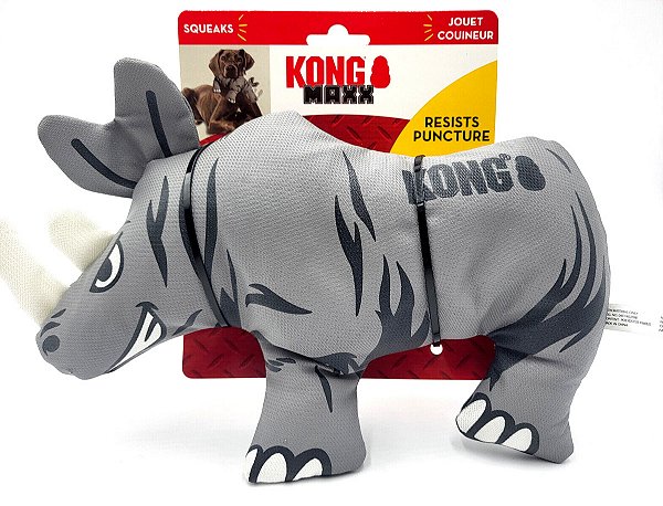 Lançamento Kong Maxx - Rinoceronte de Pelúcia Ultra Resistente para Cães