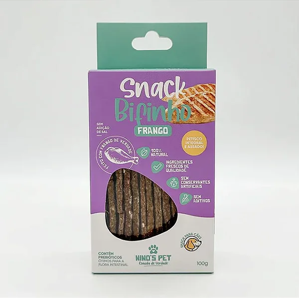 Bifinho Natural de Frango – Nino's Pet