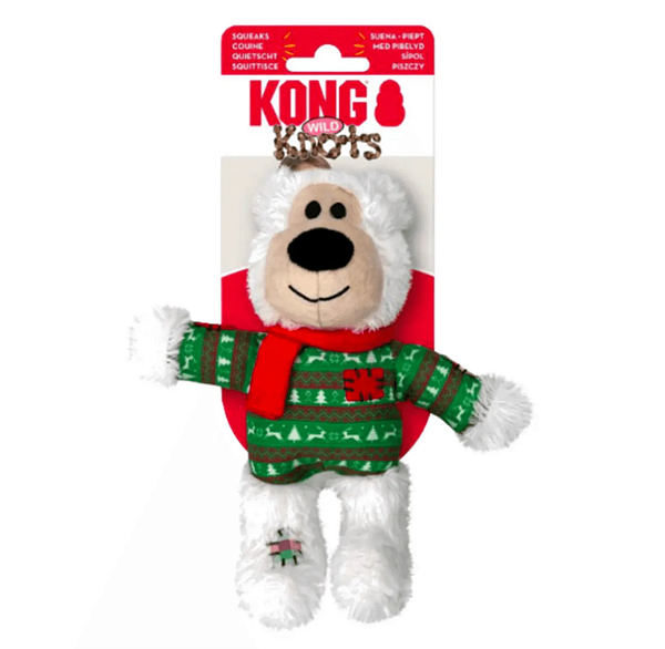 Pelúcia Kong Holiday Wild Knots Bear Natal Sm/Md - Edição Limitada
