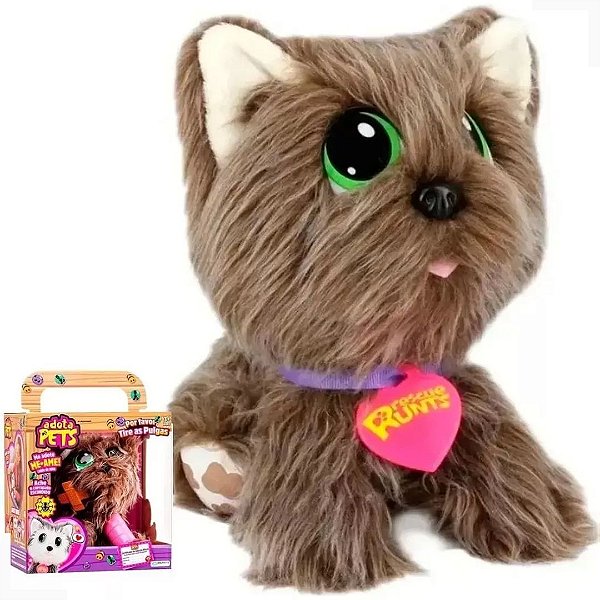 Brinquedo Infantil Multikids Pelucia Adota Pets Scott Cachorro Com Acessórios - Marrom - BR1068