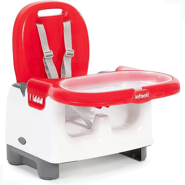 Cadeira de Refeição Infanti Portatil Mila de Facil Transporte Ajuste de Altura e Cinto de 5 pontas - Vermelho - IMP91112