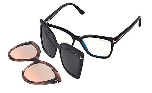 TOM FORD TF5641-B 001 53 - ÓCULOS DE GRAU COM CLIC ON