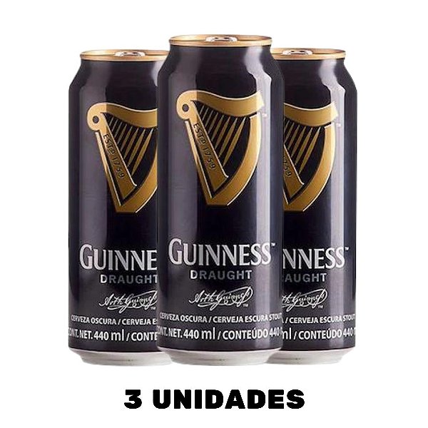 Pack Guinness Draught Stout 3 Latas 440ML - Empório Dú Cabral