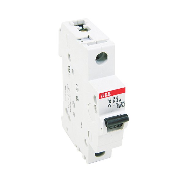 Minidisjuntor Monopolar 4A 230/400V AC - ABB - S201-K4