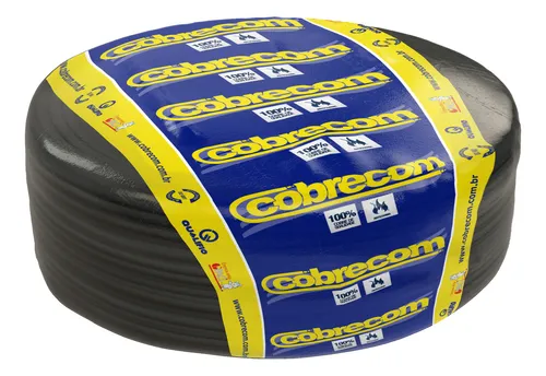Cabo Flexicom Antichama 1x2,50 mm² 450/750 V - Cobrecom - Preto - 100 metros