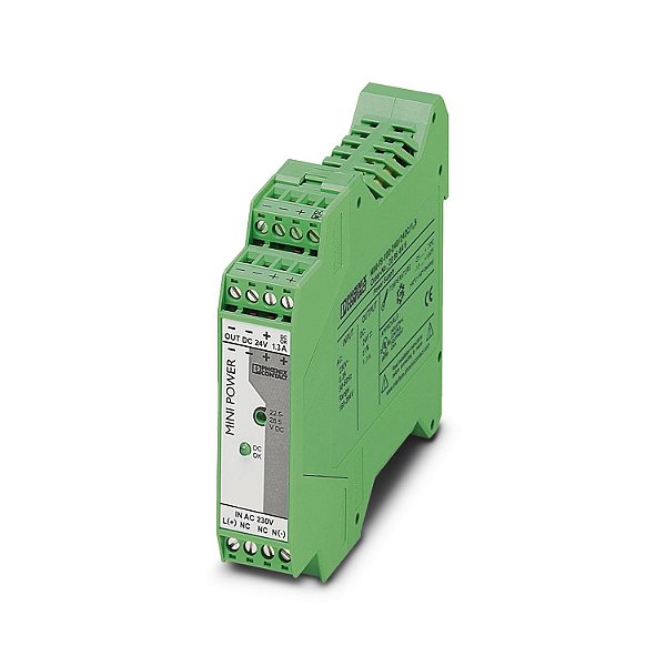 Fonte de alimentação - Phoenix Contact - 24VCA MINI-PS-100-24 0 CA/24 CC/1,3