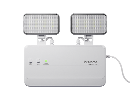 Bloco de iluminação autônomo BLA 1202 IP65 da Intelbras com LED, autonomia de 2h.