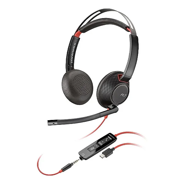 Headset HP Poly Blackwire 5220 Stereo USB-A/C Preto