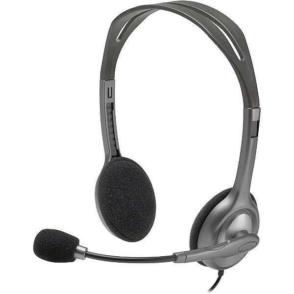 Headset Logitech H111 Analógico Estéreo Cinza