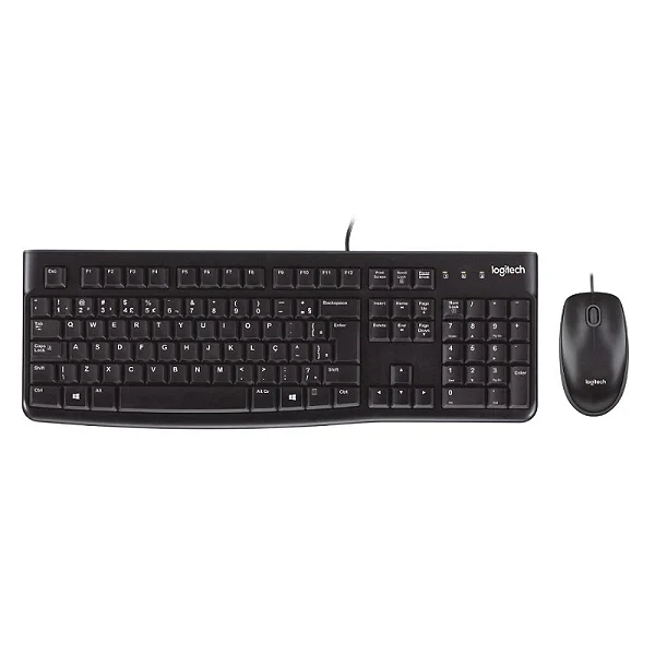 Kit Teclado e Mouse Logitech MK120 Preto USB 920-004429-C