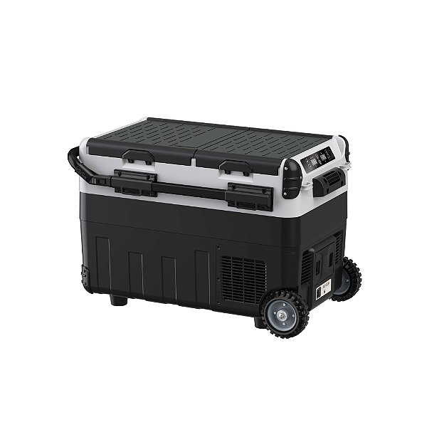 Geladeira e Freezer Portátil Automotiva 40 Litros Quadrivolt Duplo Comando Preto Alça Lateral Telescópica