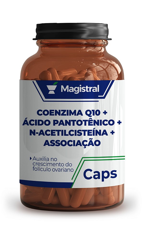 Coenzima Q10 50mg + L-Tirosina 100mg + L-Cisteína 200mg + Ác. Pantotênico 200mg + N-acetilcisteína 200mg