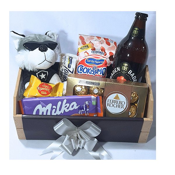 Cesta Botafogo Chocolates Urso Cerveja Milka Presente