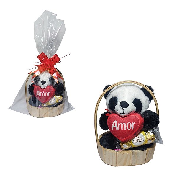 Cesta De Presente Panda Charmoso e Ferrero Rocher