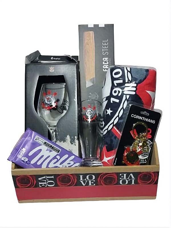 Cesta Paixão de Torcedor Kit Presente Oficial Time Corinthians