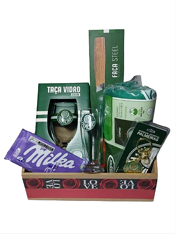 Cesta Paixão de Torcedor Kit Presente Oficial Time Palmeiras Verdão