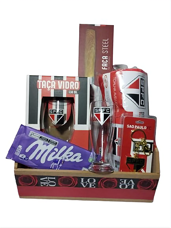 Cesta Paixão de Torcedor Kit Presente Oficial Time São Paulo