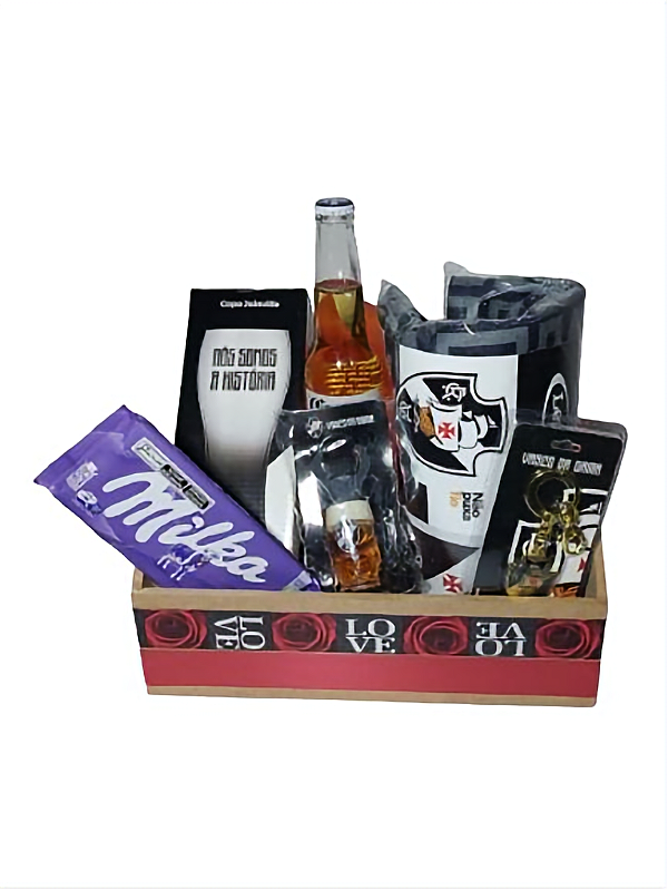 Cesta Paixão de Torcedor Kit Presente Oficial Vasco da Gama