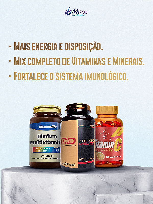COMBO IMUNIDADE 1 ZINCO+1 VITAMINA C+1 MULTIVITAMÍNICO
